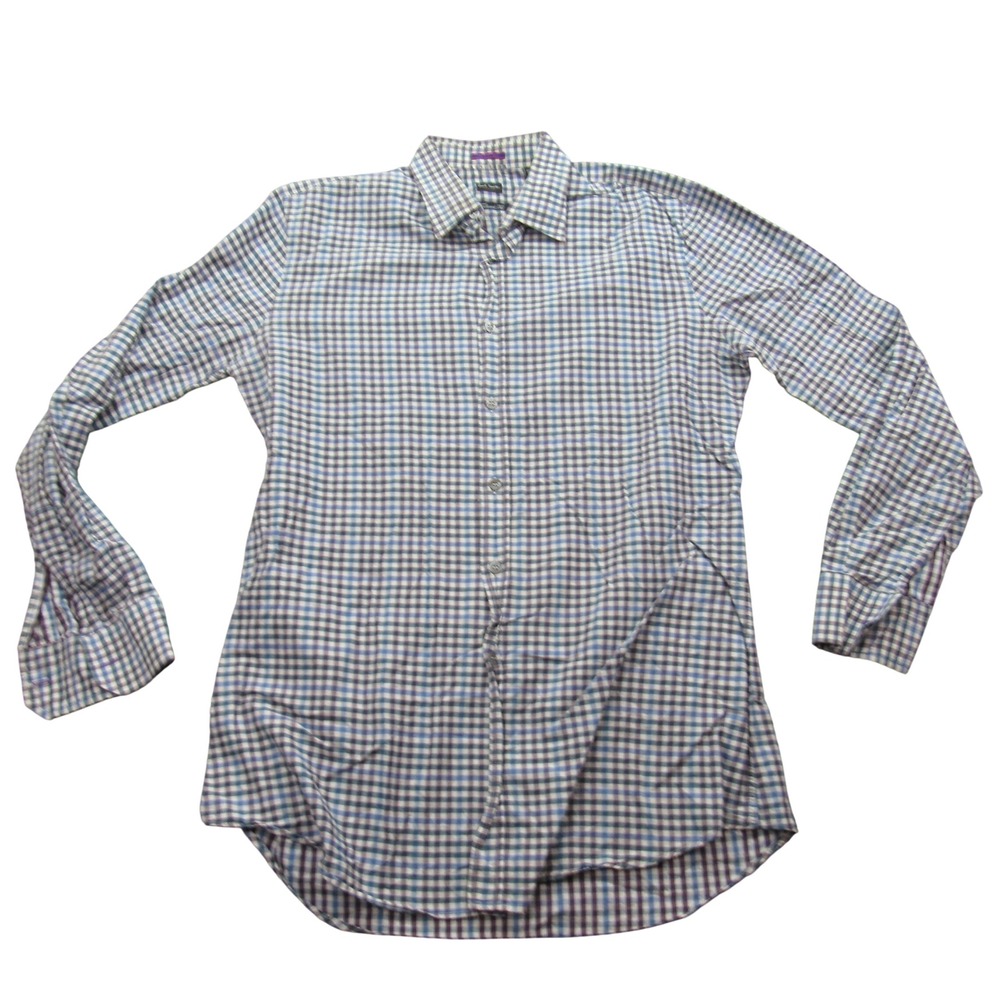 Paul Smith Exclusive Mens Tailored Fit Gingham Dress Shirt Made in Italy 15.5 39